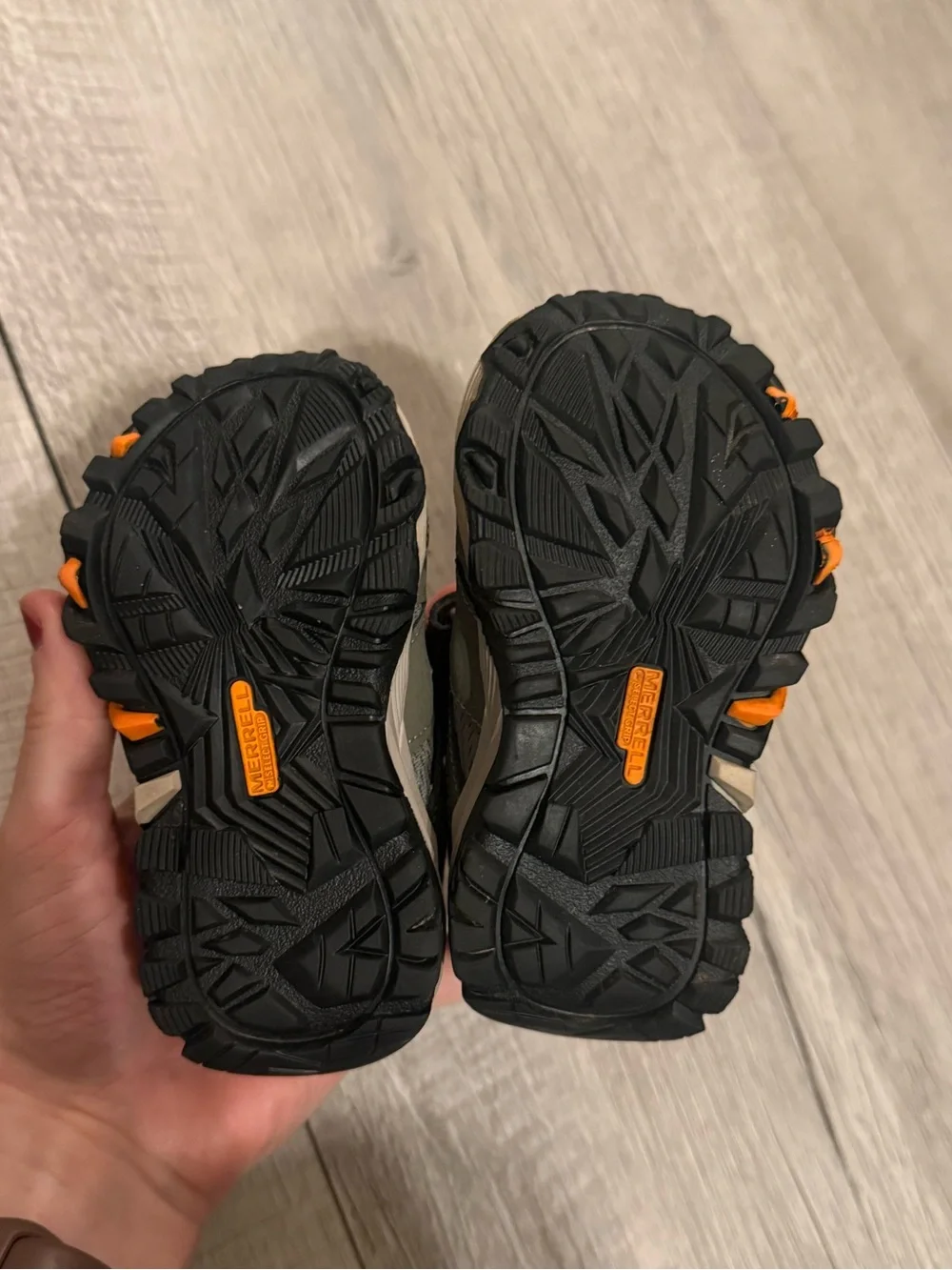 Baby boy Merrell Grey/Orange Hiking Shoes NWOT